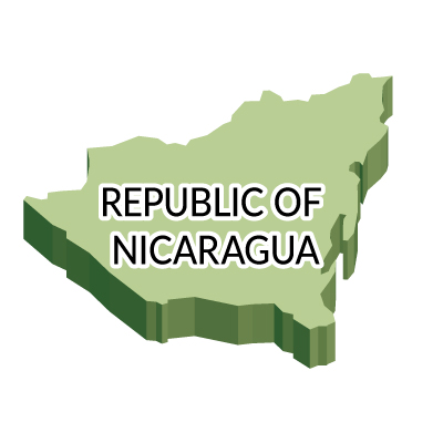 ニカラグア共和国無料フリーイラスト｜英語・立体(緑)